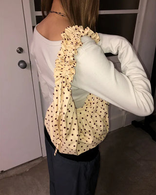 Dot Drawstring Shoulder Bag
