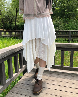 Jacquard midi skirt