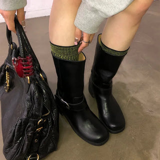 One-buckle half boots