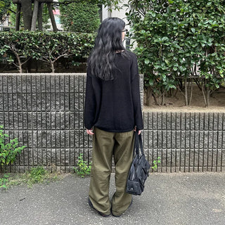 Half-open button knit