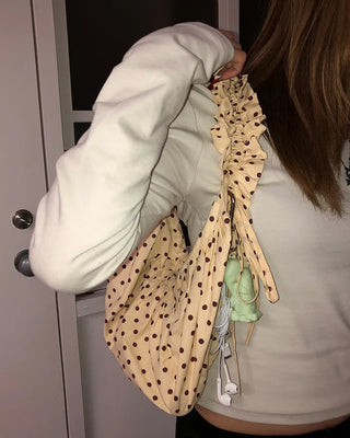 Dot Drawstring Shoulder Bag