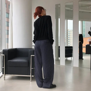 Striped two-tone slacks