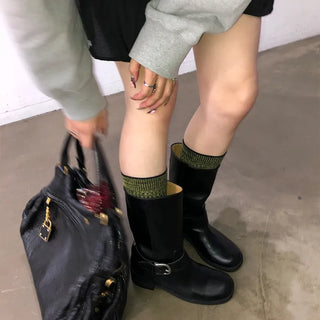 One-buckle half boots