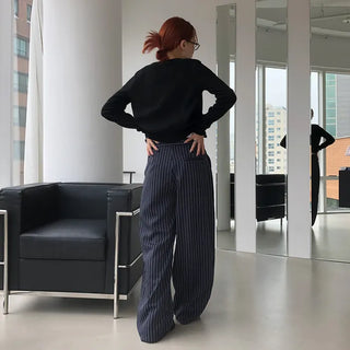 Striped two-tone slacks