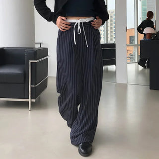 Striped two-tone slacks