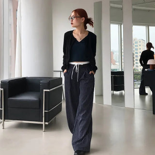 Striped two-tone slacks