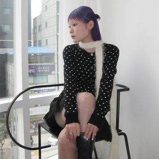 Polka Dot Round Cardigan