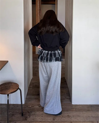 Checked layered skirt
