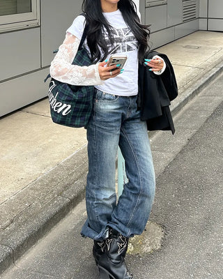 Tulle Flower See-Through Long T-Shirt