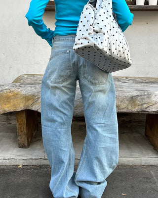 Polka Dot Nylon Tote Bag