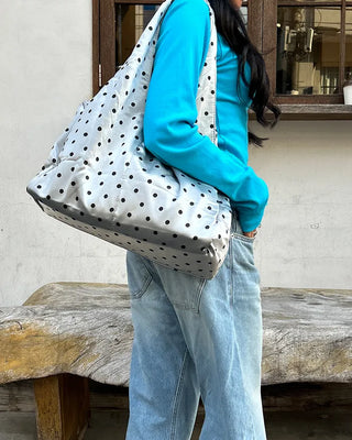 Polka Dot Nylon Tote Bag