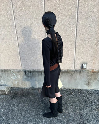Suede Shirring Long Boots