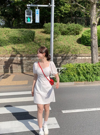 [Lined] Flower Punching Dress (2 colors)