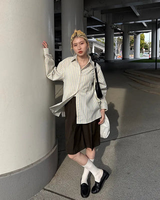 Waistband with elastic back pleats, slacks, half-pants