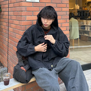 Hooded denim jacket
