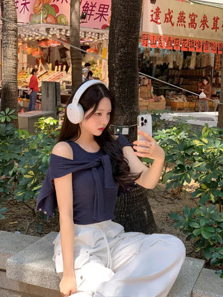 [2pcs] Button Cardigan Sleeveless Set