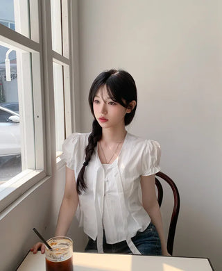 Day Ribbon Puff Blouse