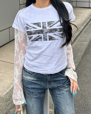 Pigmented British Semi-Cropped Half T-Shirt