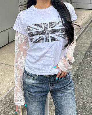 Pigmented British Semi-Cropped Half T-Shirt