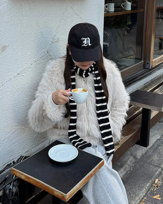Color-point fur jacket