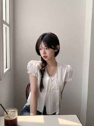 Day Ribbon Puff Blouse