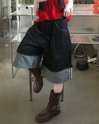 Raw denim Bermuda shorts