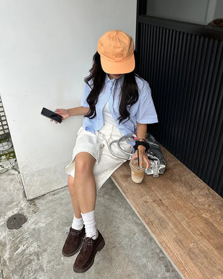 Pencil stripe half shirt