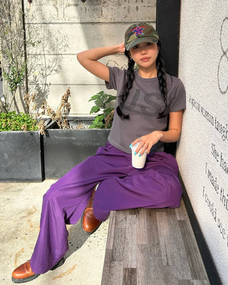 Wood Bead Nylon Easy Pants