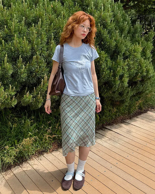 Horse print slim half T-shirt