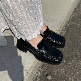 Square Shirring Loafers