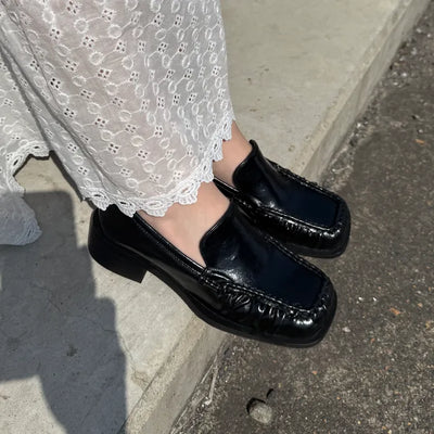 Square Shirring Loafers