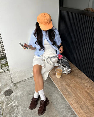 Pencil stripe half shirt