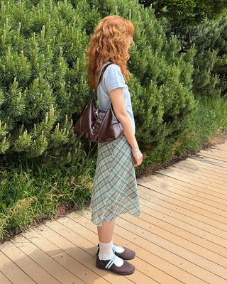 Buckle Leather Shoulder Bag