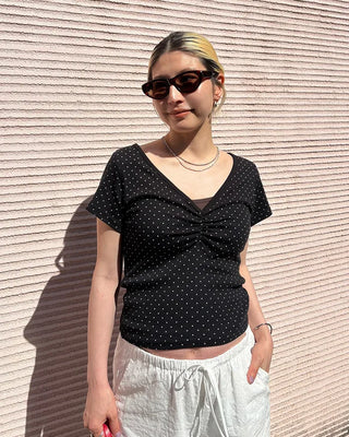 Round neck simple ribbed camisole
