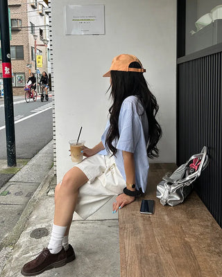 Pencil stripe half shirt