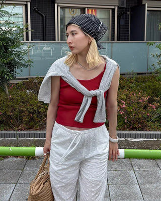 Round neck simple ribbed camisole