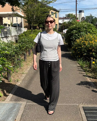 Center Button Border Easy Pants