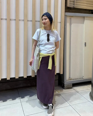 Crew neck semi-cropped short-sleeve T-shirt