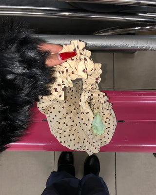 Dot Drawstring Shoulder Bag