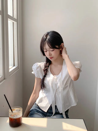 Day Ribbon Puff Blouse