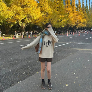 Checked long scarf