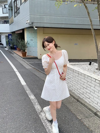 [Lined] Flower Punching Dress (2 colors)