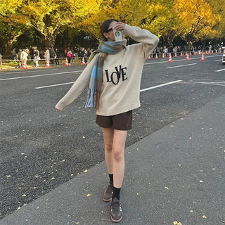Checked long scarf