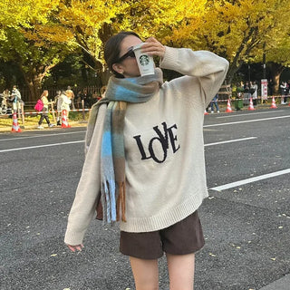 Checked long scarf