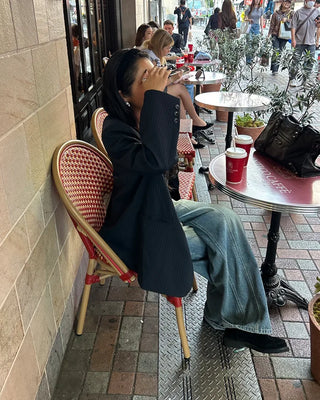 (ORIGINAL) Double Unique Seam Wide Denim Pants