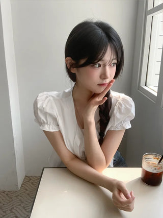 Day Ribbon Puff Blouse