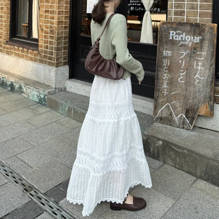 Panting detail long skirt
