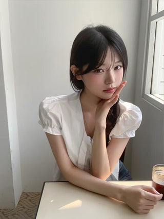 Day Ribbon Puff Blouse