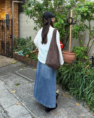 Vintage denim midi skirt
