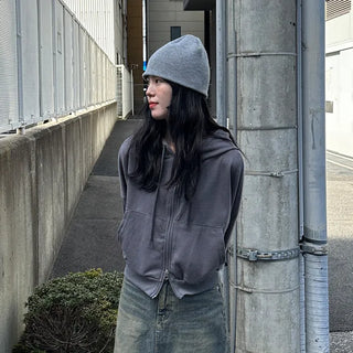 Basic Hooded Double Zip Hoodie